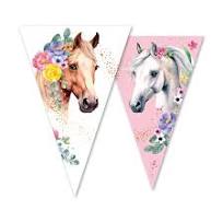 Wimpelkette "Pferd mit Blumen"